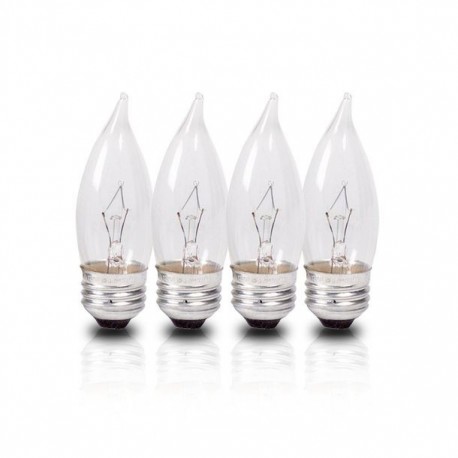FOCO INCANDESCENTE VELA 40W 4 PIEZAS - Envío Gratuito