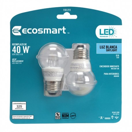FOCO LED MINI GLOBO 5 W LUZ BLANCA 2 PIEZAS - Envío Gratuito