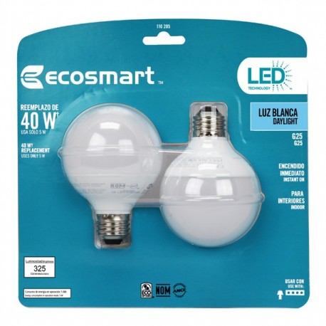 FOCO LED GLOBO 3.1 W LUZ BLANCA 2 PIEZAS - Envío Gratuito