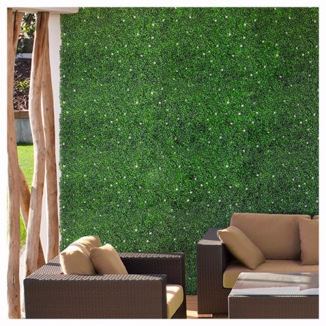 FOLLAJE ARTIFICIAL VERDE CON FLOR BLANCA JAZMIN 1 M2 - Envío Gratuito