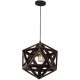 COLGANTE DE ACERO Y MADERA WENGUE 1 LUZ - Envío Gratuito