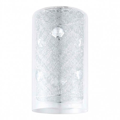 PANTALLA COLGANTE CRISTAL CON APLICACIONES EN ALAMBRE - Envío Gratuito