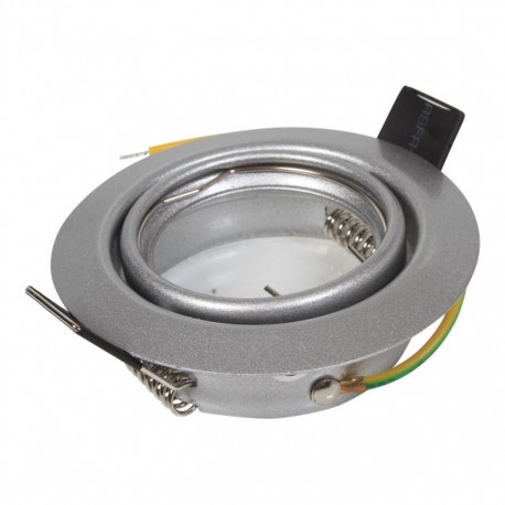 LUMINARIO EMPOTRADO GU5.3 MR16 PLATA - Envío Gratuito