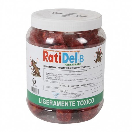 RATICIDA RATIDEL PARAFINADO 1 KG - Envío Gratuito