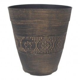 MACETA DE PLÁSTICO SIERRA 12" DORADA - Envío Gratuito