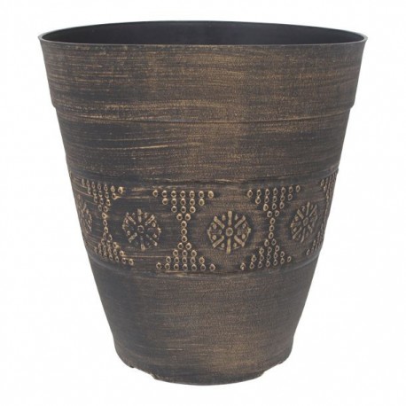 MACETA DE PLÁSTICO SIERRA 12" DORADA - Envío Gratuito