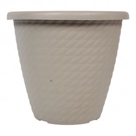 MACETA PLÁSTICA SAMAR 16" GRIS - Envío Gratuito