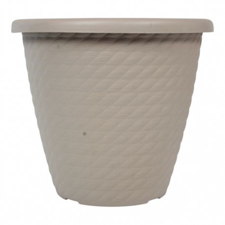 MACETA PLÁSTICA SAMAR 16" GRIS - Envío Gratuito