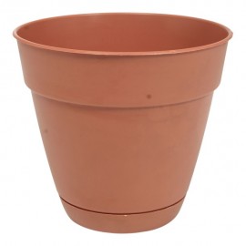 MACETA DE PLÁSTICO CON PLATO DE 6" TERRACOTA - Envío Gratuito