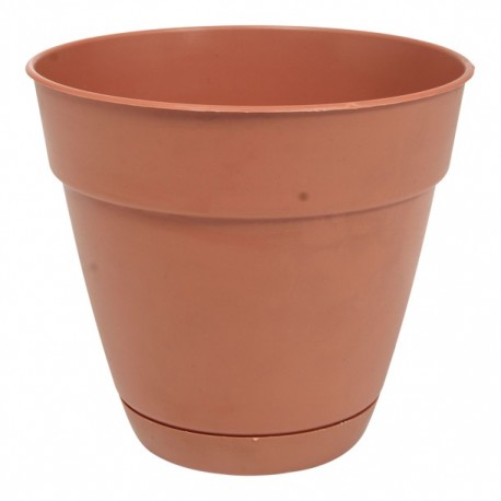 MACETA DE PLÁSTICO CON PLATO DE 6" TERRACOTA - Envío Gratuito