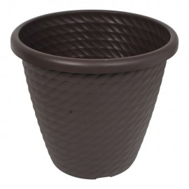 MACETA PLÁSTICA SAMAR 16" CHOCOLATE - Envío Gratuito
