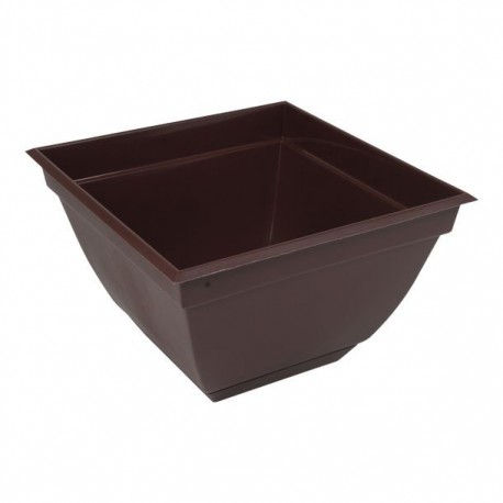 MACETA PLÁSTICA CUADRADA 14" CHOCOLATE - Envío Gratuito