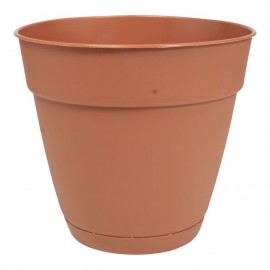 MACETA DE PLÁSTICO CON PLATO DE 12" TERRACOTA - Envío Gratuito