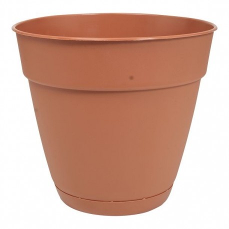 MACETA DE PLÁSTICO CON PLATO DE 12" TERRACOTA - Envío Gratuito