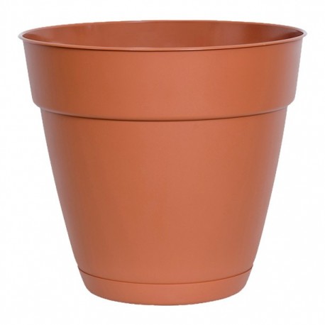 MACETA PLÁSTICA CON PLATO 8" TERRACOTA - Envío Gratuito