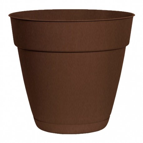 MACETA PLÁSTICA CON PLATO 8" CAFÉ - Envío Gratuito