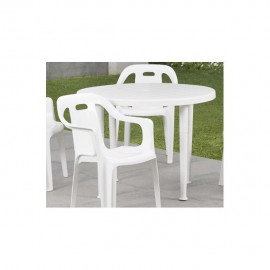 MESA REDONDA 73X100 CM BLANCA RESINA - Envío Gratuito