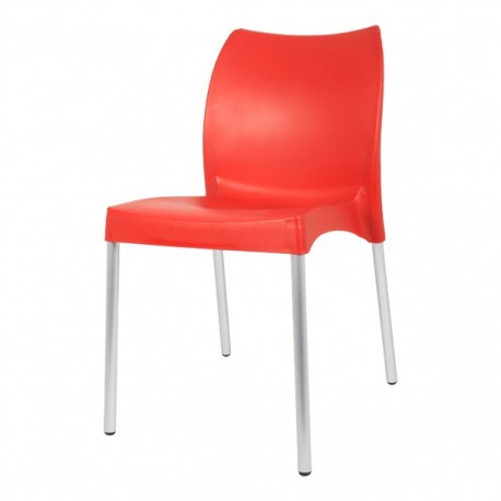 SILLA DE PLÁSTICO SIN DESCANSABRAZOS ROJA - Envío Gratuito