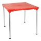 MESA CUADRADA PATAS DE ALUMINIO ROJA - Envío Gratuito