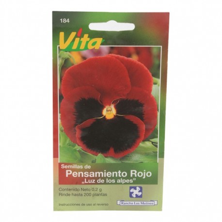 SEMILLAS DE PENSAMIENTO ROJO LUZ DE LOS A. 184 - Envío Gratuito
