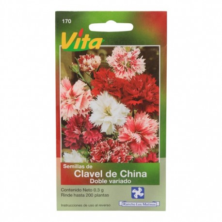SEMILLAS DE CLAVEL DE CHINA DOBLE VARIADA 170 - Envío Gratuito