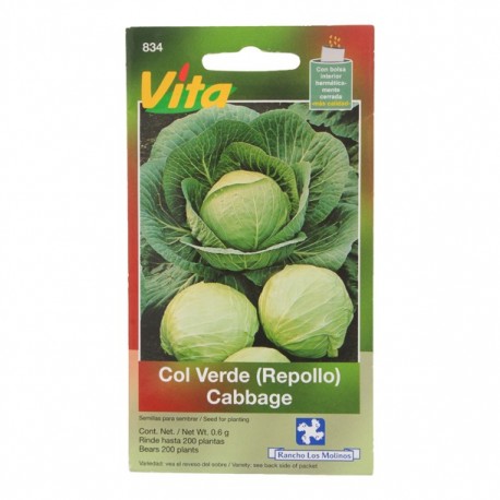 SEMILLAS DE REPOLLO (COL VERDE) 834 - Envío Gratuito