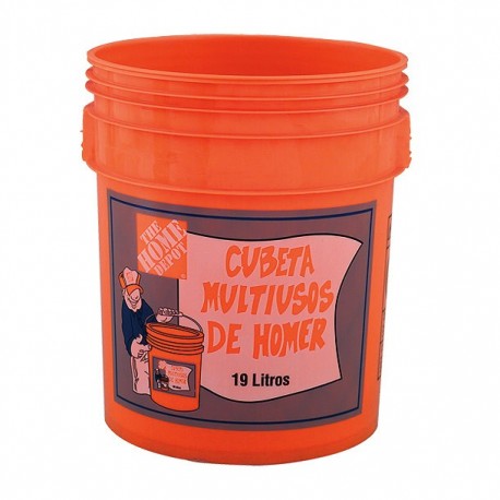 CUBETA MULTIUSOS HOMER 19 L NARANJA - Envío Gratuito