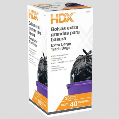 40 BOLSAS BASURA EXTRA GRANDE SOLAPA - Envío Gratuito