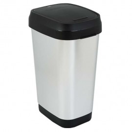 BASURERO DUAL TAPA OSCILANTE 50 L ACERO - Envío Gratuito