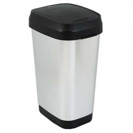 BASURERO DUAL TAPA OSCILANTE 50 L ACERO - Envío Gratuito
