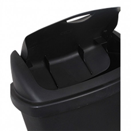 BOTE DE BASURA SWING-TOP NEGRO 50 L - Envío Gratuito