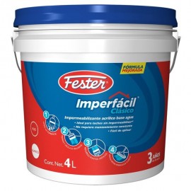 IMPERMEABILIZANTE FESTER IMPERFACIL CLASICO 3 AÑOS ROJO 4L - Envío Gratuito