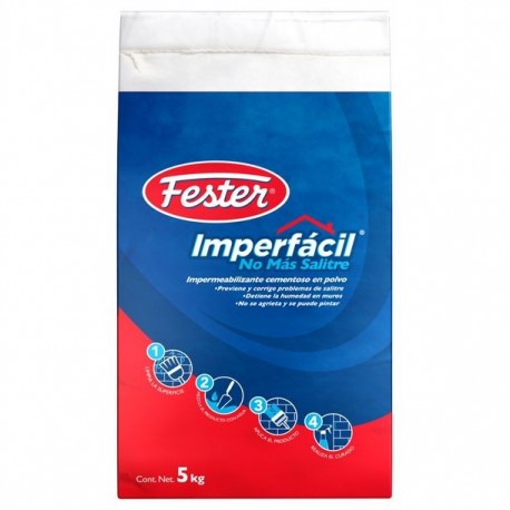 IMPERMEABILIZANTE CEMENTOSO FESTER IMPERFÁCIL NO MÁS SALITRE 5 KG - Envío Gratuito