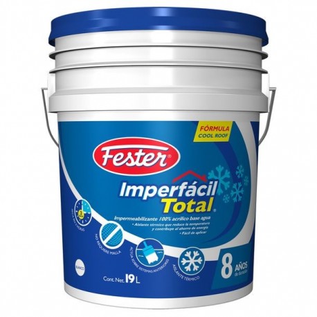 IMPERMEABILIZANTE FESTER IMPERFACIL TOTAL 8 AÑOS BLANCO 19L - Envío Gratuito