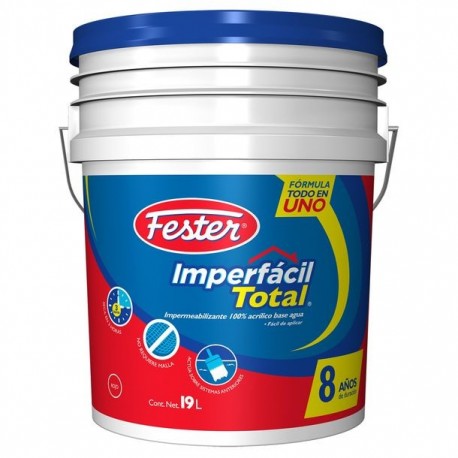 IMPERMEABILIZANTE FESTER IMPERFACIL TOTAL 8 AÑOS ROJO 19L - Envío Gratuito