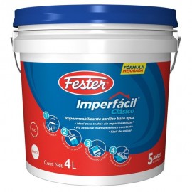 IMPERMEABILIZANTE FESTER IMPERFACIL CLÁSICO 5 AÑOS ROJO 4L - Envío Gratuito