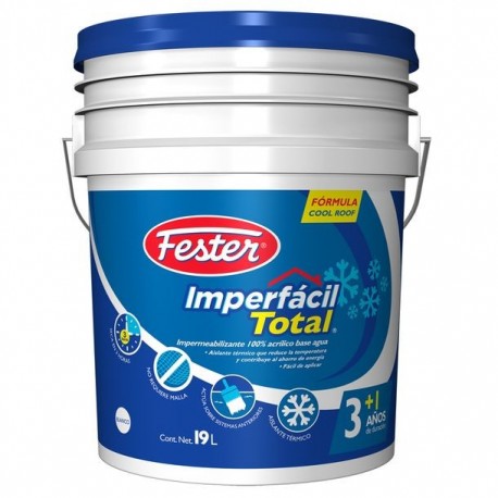 IMPERMEABILIZANTE FESTER IMPERFACIL TOTAL 4 AÑOS BLANCO 19L - Envío Gratuito