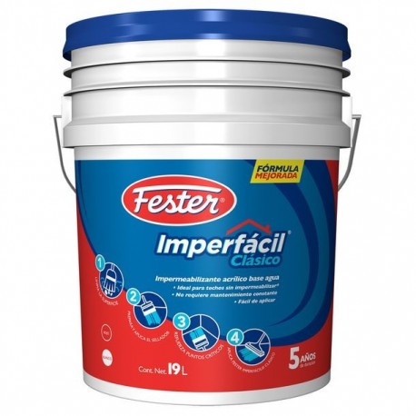 IMPERMEABILIZANTE FESTER IMPERFACIL CLÁSICO 5 AÑOS ROJO 19L - Envío Gratuito
