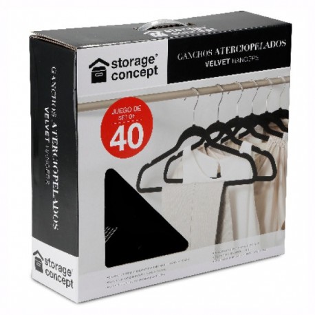 PAQUETE DE 40 GANCHOS DE TERCIOPELO - Envío Gratuito