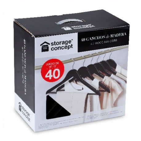 PAQUETE 40 GANCHOS MADERA ESPRESSO - Envío Gratuito