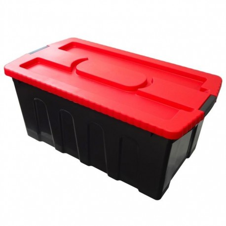 CAJA HEAVY DUTY 125 L NEGRA-ROJA - Envío Gratuito