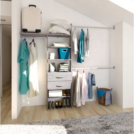 CLOSET OPTIMO 245 CM GRIS TOUCH - Envío Gratuito