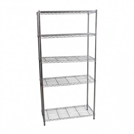 ESTANTE 5 NIVELES CROMO 40.4X90.4X183.6 CM - Envío Gratuito