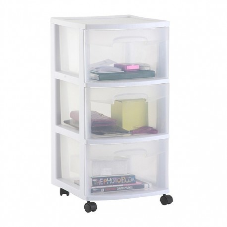 CARRO 3 CAJONES BLANCO CHICO 36.8 X 32.1 X 65.1 CM - Envío Gratuito
