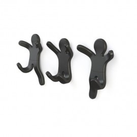 PERCHERO AMIGOS NEGRO 3 PIEZAS LOFT - Envío Gratuito