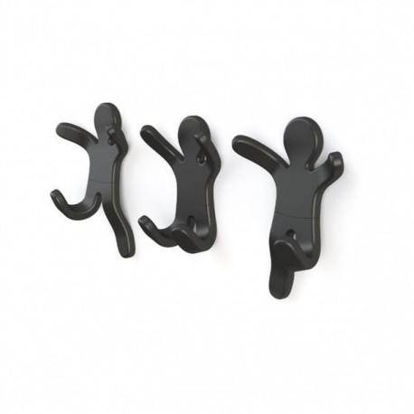 PERCHERO AMIGOS NEGRO 3 PIEZAS LOFT - Envío Gratuito