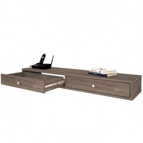 REPISA DOBLE CAJÓN RUSTIC OAK 120X29X13 CM - Envío Gratuito