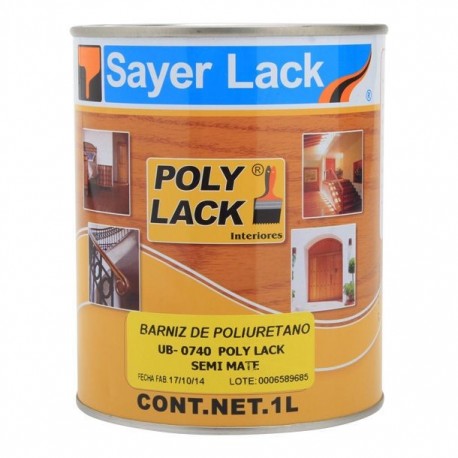 BARNIZ POLYLACK SEMI MATE 1 LT - Envío Gratuito