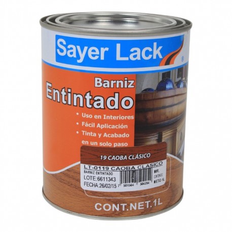 BARNIZ ENTINTADO CAOBA CLÁSICO 1 LT - Envío Gratuito