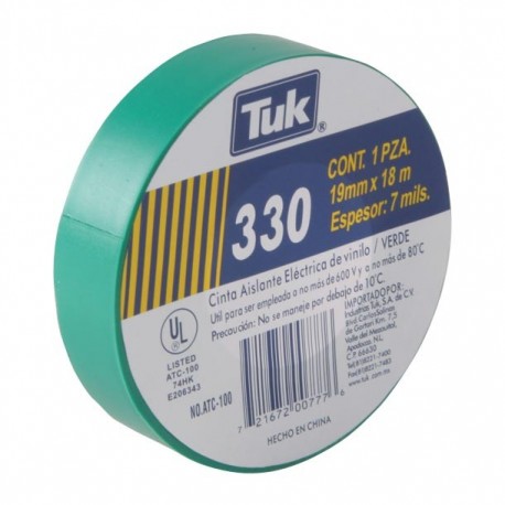 CINTA ELÉCTRICA 330 VERDE 19MM X 18M - Envío Gratuito